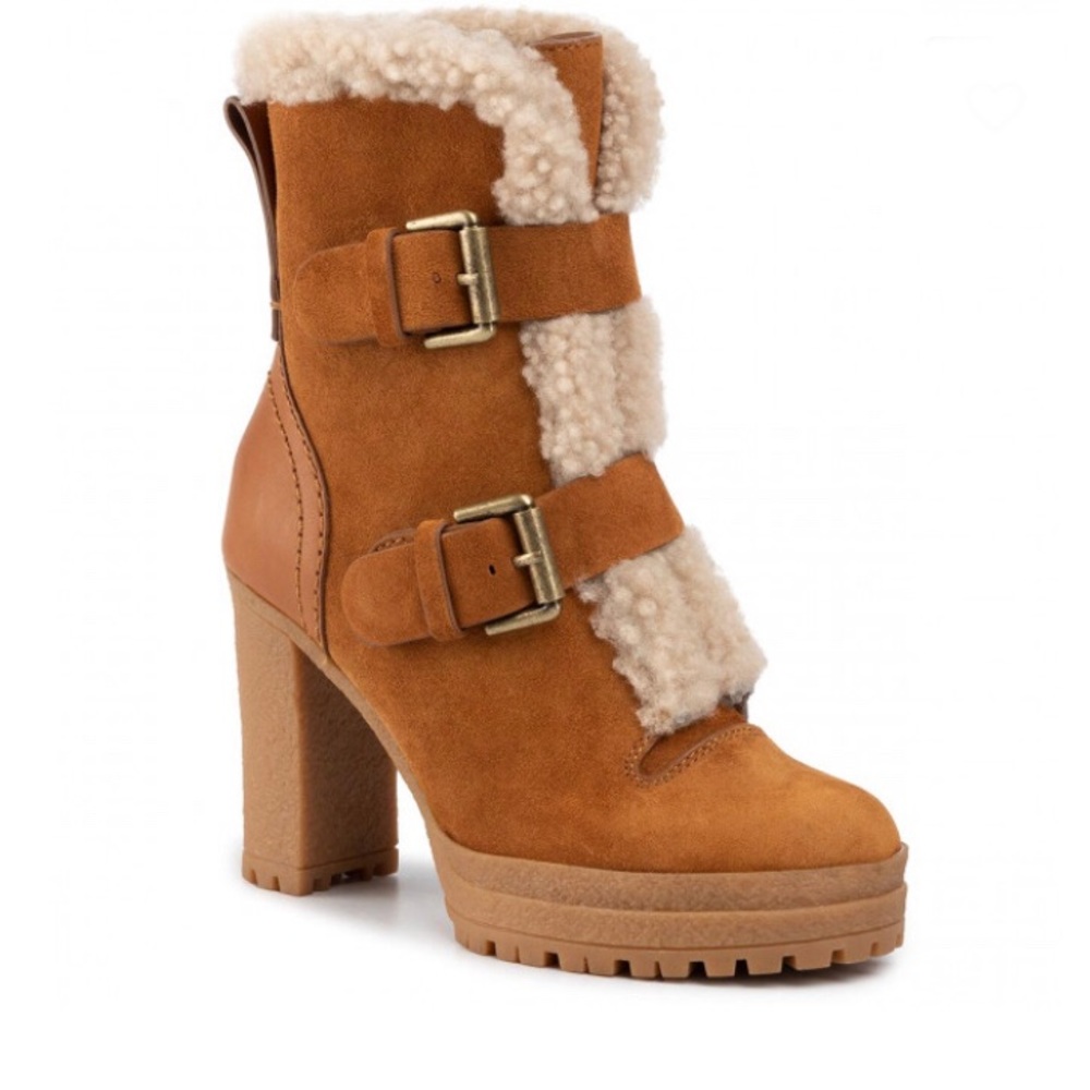 See by Chloe suede and leather heeled buckle boots!